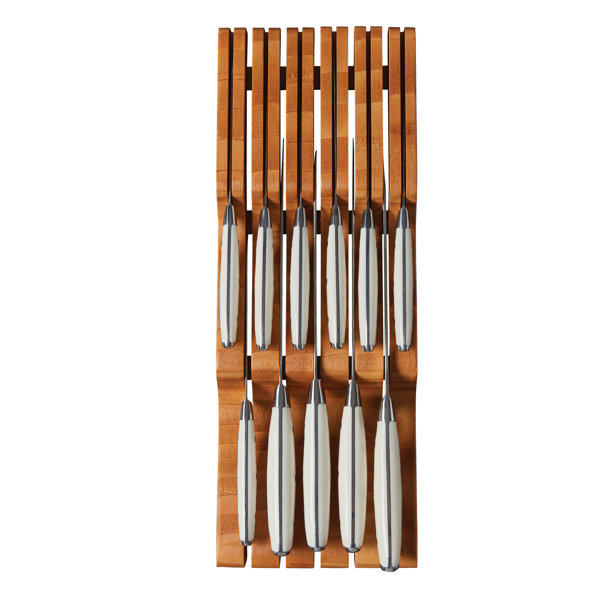 Sabatier In Drawer Knife Organizer, 11 Slots, Bamboo Knife Block